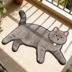 tapis sol antidérapant imperméable chats imprimé noir blanc gris animaux couloir exercice adultes