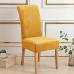 Housse chaise velours jaune doré élastique moderne protection meuble Jaune Doré