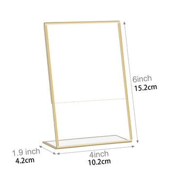 supports signe acrylique transparent cadre doré moderne pieds pliants table mariage numéros menus photo