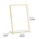 supports signe acrylique transparent cadre doré moderne pieds pliants table mariage numéros menus photo