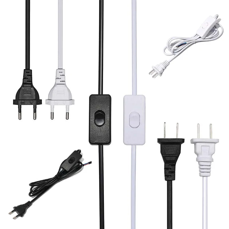 câble électrique interrupteur noir blanc moderne 1m 1.8m 3m 5m vde safe