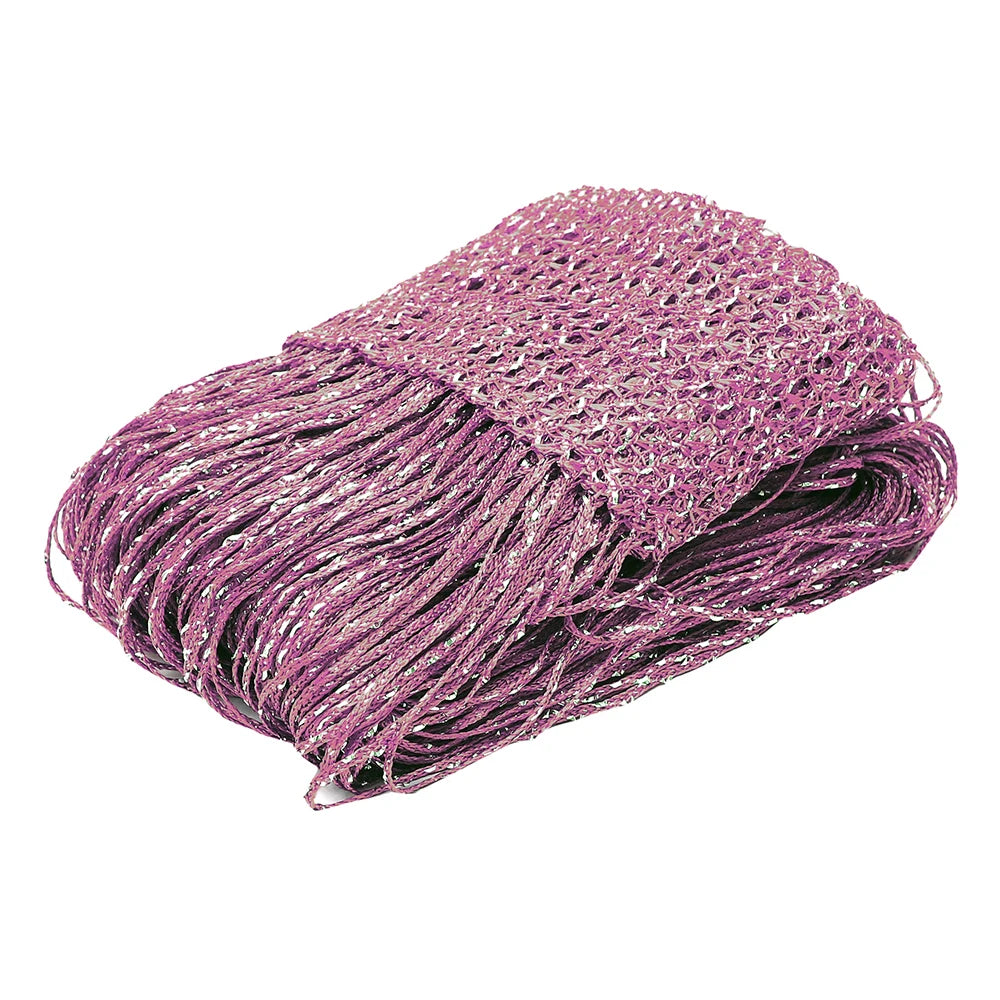 rideau franges semi transparent glamour couleurs argentées violettes dorées