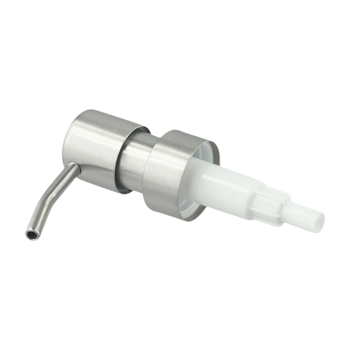 distributeur savon liquide moderne acier inoxydable argenté blanc bouchon remplissage