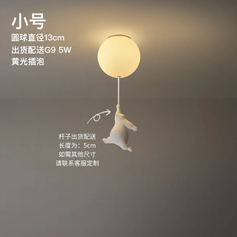 lampe suspendue ours blanc moderne boules lumineuses éclairage quotidien résine acrylique