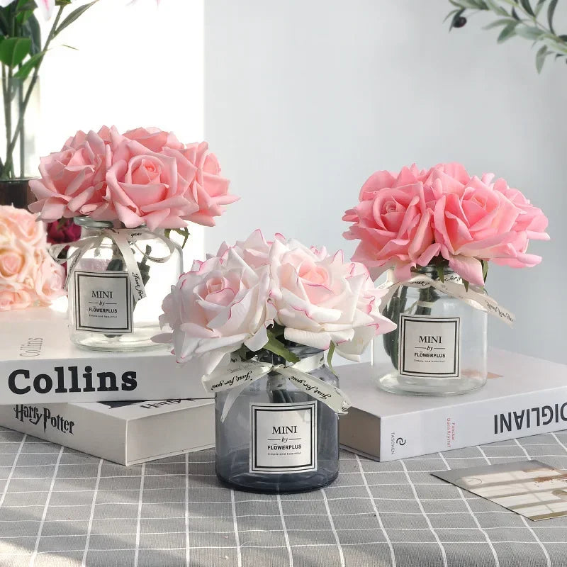 Bouquet mariage roses artificielles soie