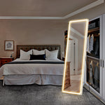 miroir pied moderne éclairage led blanc noir minimalisteintérieur