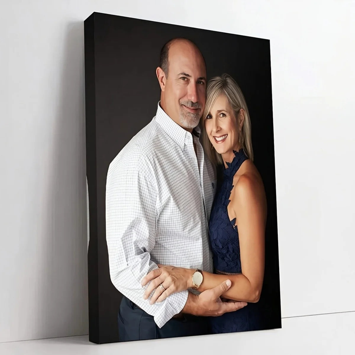 toile d'art personnalisée photo couple blanc noir cadre classique 20x30cm 30x40cm 40x50cm 40x60cm 50x70cm