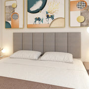 Panneau mural tête de lit auto-adhésif en tissu coton-lin 3cm épais - Décoration chambre à coucher