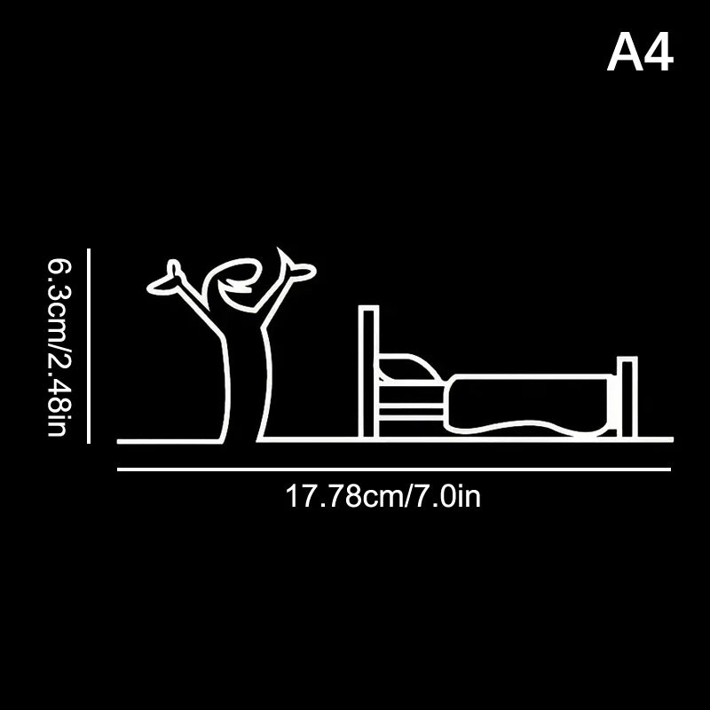 autocollant mural minimaliste noir silhouettes personnages cuisine toilettes abstrait chambre cuisine salle bain
