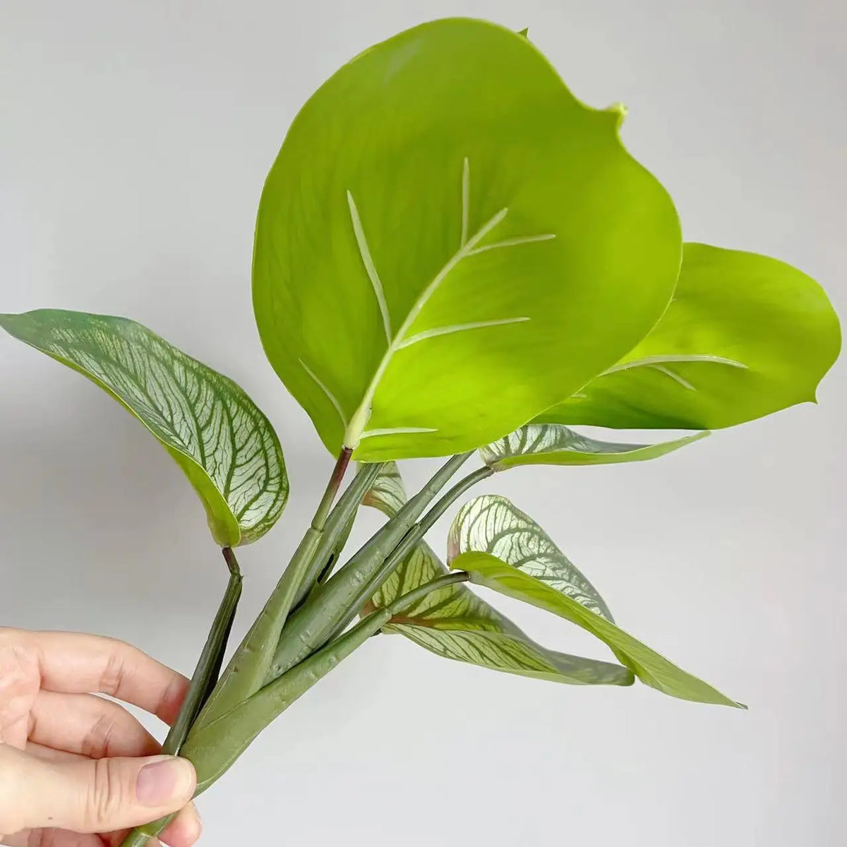 plantes artificielles feuilles vertes blanches naturelles extérieures décoration balcon jardin 40cm 32cm evergreen