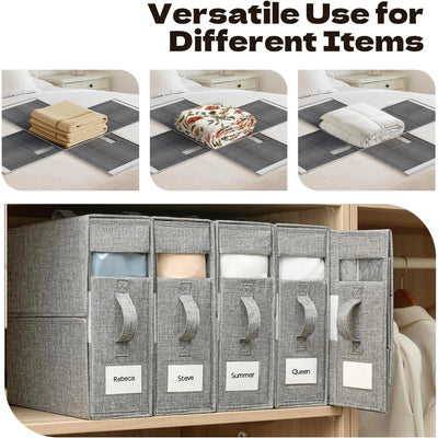 Boîte de rangement draps pliable verte avec poignées - Ombre Interieur