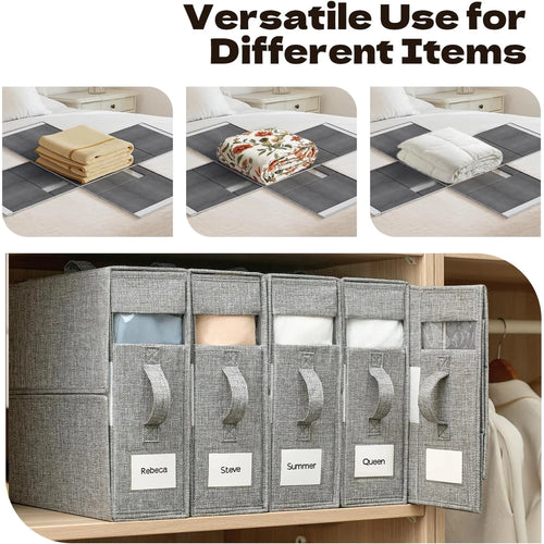 Boîte de rangement draps pliable verte avec poignées - Ombre Interieur