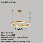 suspension circulaire or moderne acier inoxydable câbles suspendus lumière led haute qualité certification multiples
