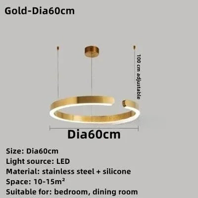 suspension circulaire or moderne acier inoxydable câbles suspendus lumière led haute qualité certification multiples