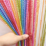 rideau décoratif ethnique polyester multicolore semi transparent tissage tressé réfléchissant