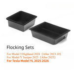 boîte rangement central tesla model noir texture flanelle pratique silicone moderne