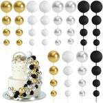 décoration gâteau boules vertes blanches dorées mariage anniversaire festives modernes
