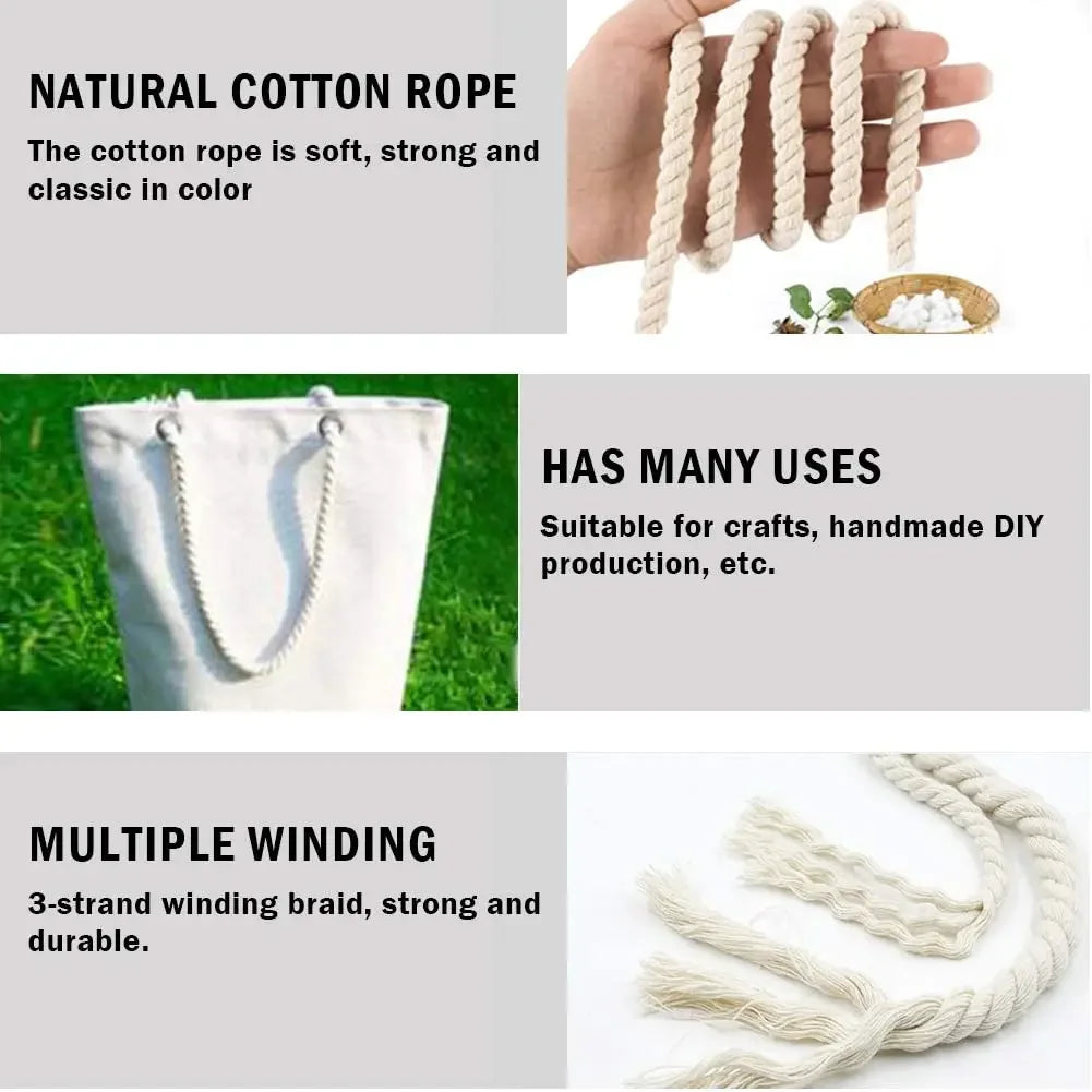 corde macramé coton naturel beige clair texture tissée franges boho artisanal