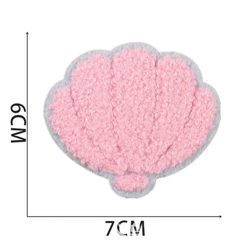 écussons décoratifs arc ciel coquillage fleurs texturés brillants adhésifs