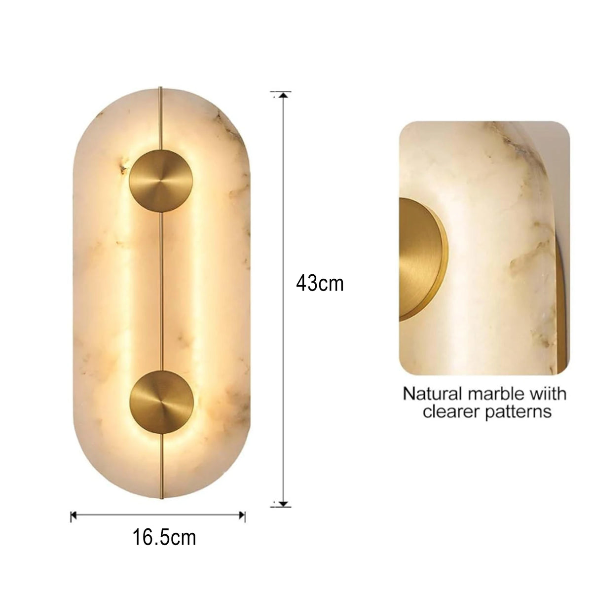 lampe murale moderne applique murale blanche dorée veines marbrées led élégante semi translucide chambre