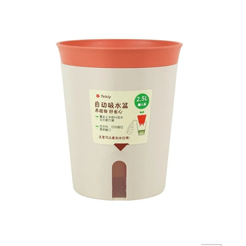 pot plante interieur autoarrosant double couche hydroponique moderne vert beige