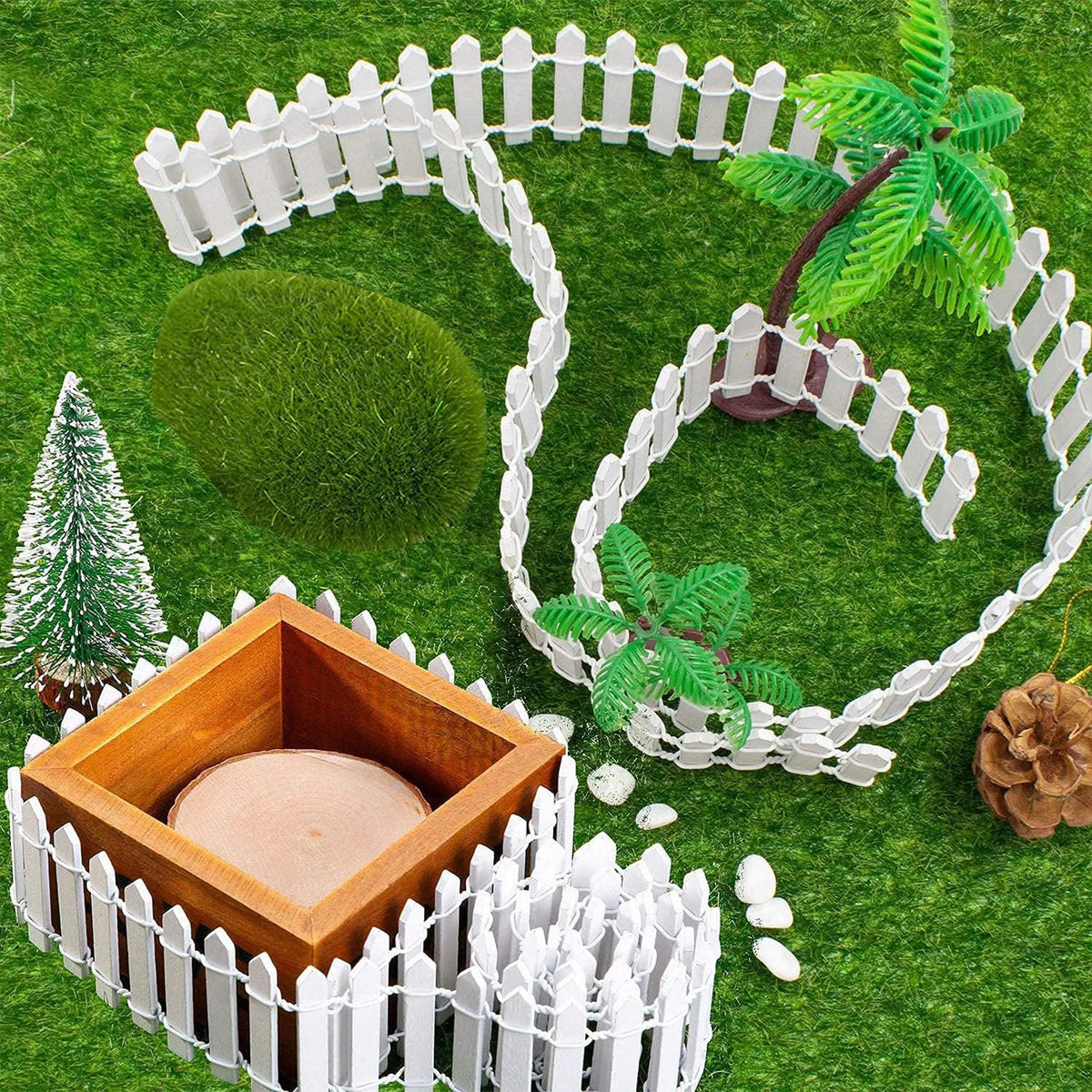décoration jardin clôture miniature bois moderne lignes verticales simple opaque