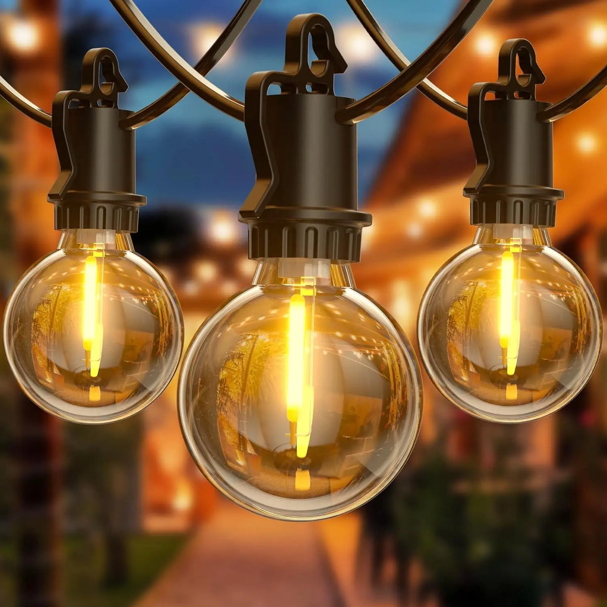 guirlande lumineuse transparente dorée 100 ampoules g40 clips moderne décoration extérieure noël jardin