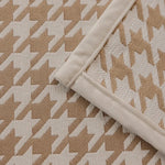 drap lit houndstooth beige clair classique motif carreaux qualité supérieure maison decoration chambre texture