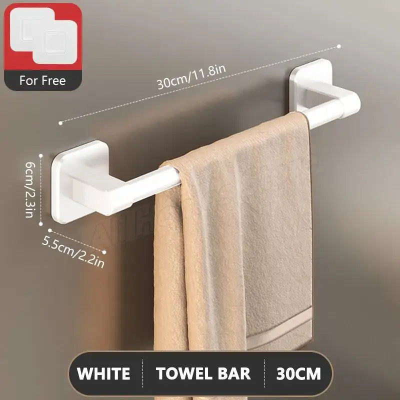 porte serviettes mural adhésif blanc gris noir texture métallique moderne minimaliste serviettes sabots 30cm