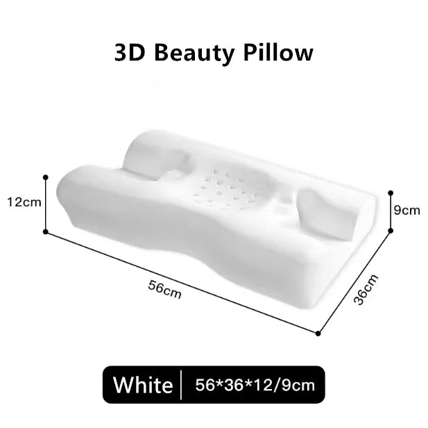 oreiller mémoire forme concave blanc gris ergonomique sommeil latéral coton polyester