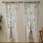 rideau tulle translucide imprimé floral fenetre maison pastorale decoration champetre anneaux tringle