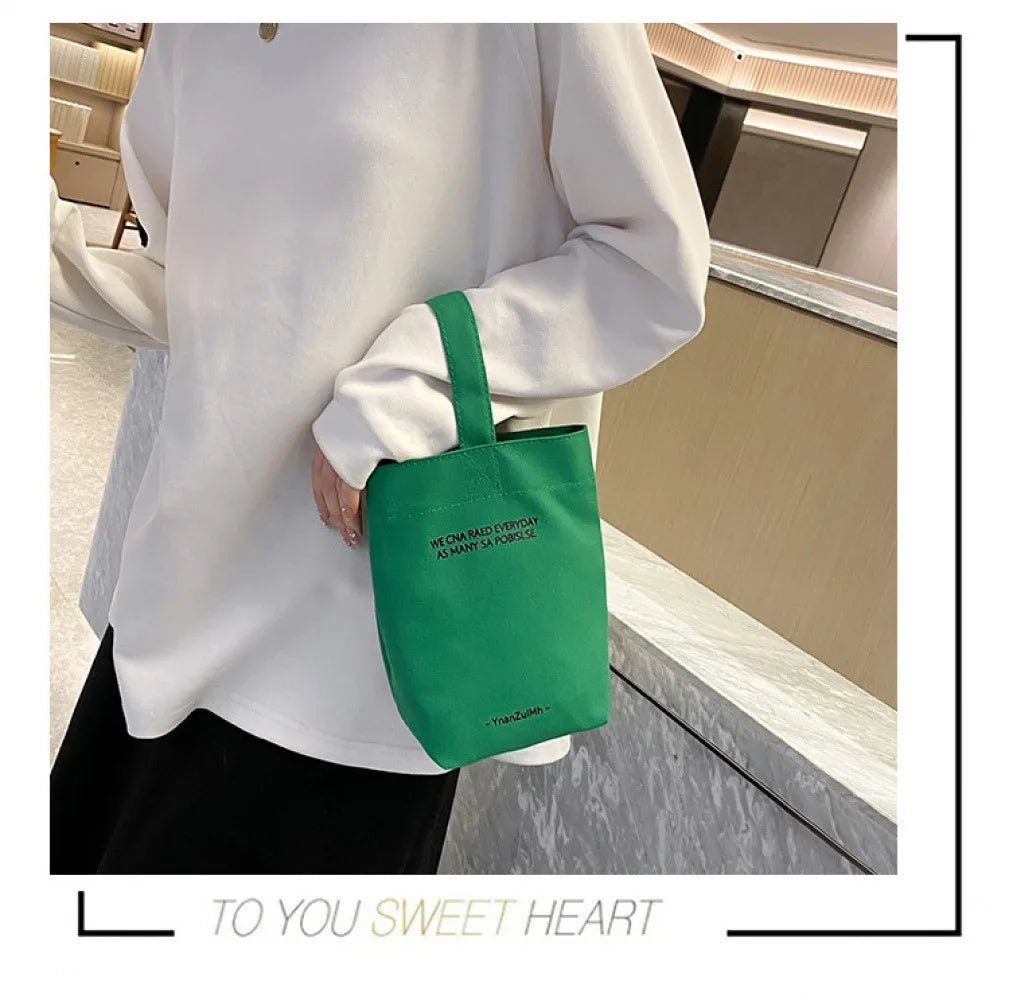 sac main noir rouge vert motif imprimé toile polyester poignée détachable décontracté moderne portable