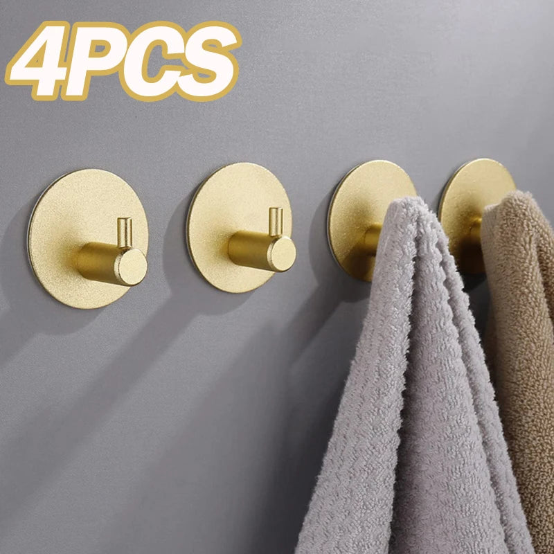 porte serviettes adhésifs muraux doré mat modernes rangement salle bains cuisine minimaliste