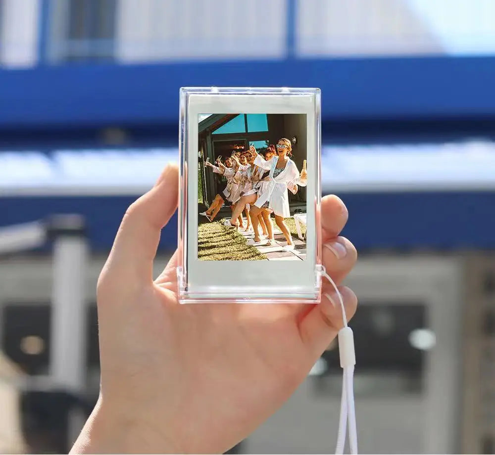 cadre photo transparent moderne minimaliste compatible fuji film lanière blanche portable simple