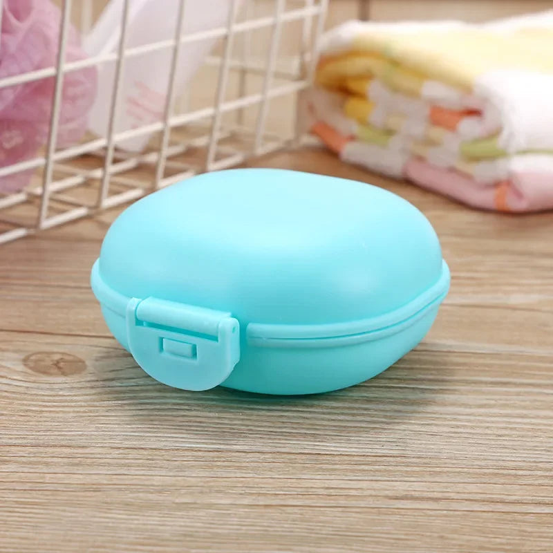 boîte savon moderne plastique rose bleu blanc violet clip portable salle bains
