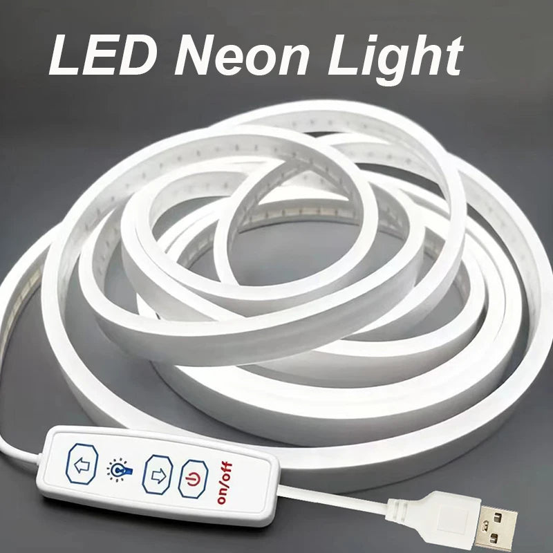ruban led néon flexible 5v usb blanc blanc chaud lisse moderne minimaliste ajustable intensité