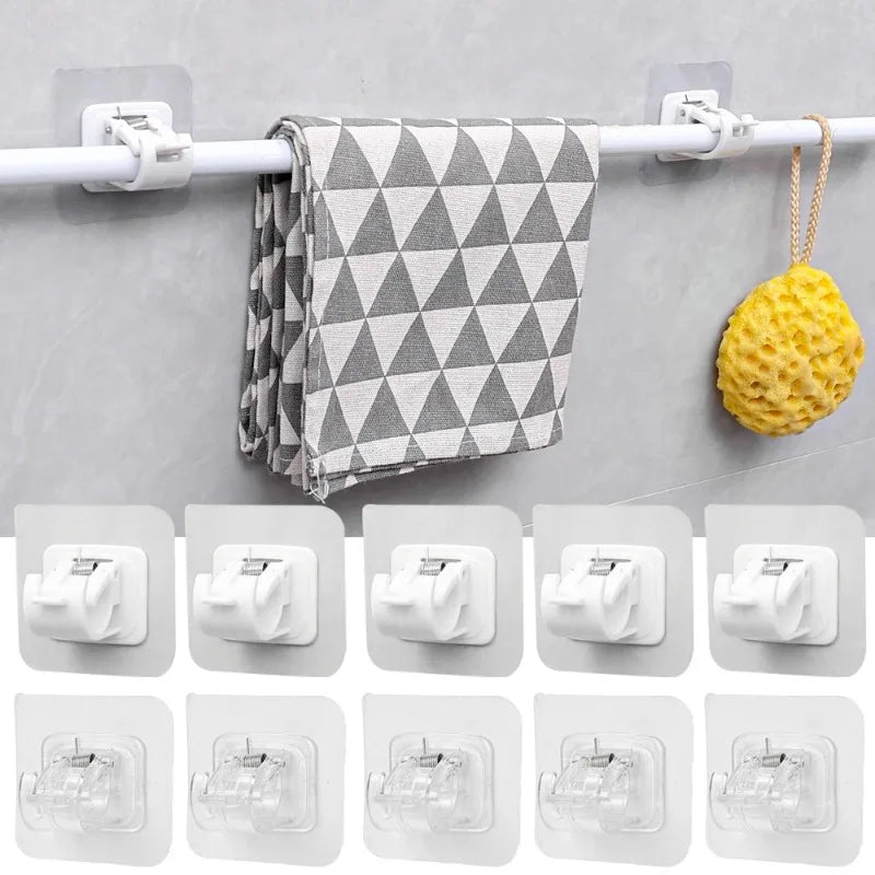 crochet mural adhésif transparent blanc moderne rangement multi usages pack 2pcs