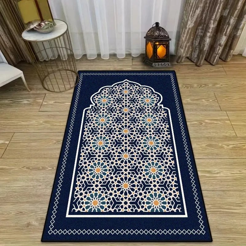 tapis geométrique traditionnel marron jaune bleu marine blanc 60x40cm 120x80cm