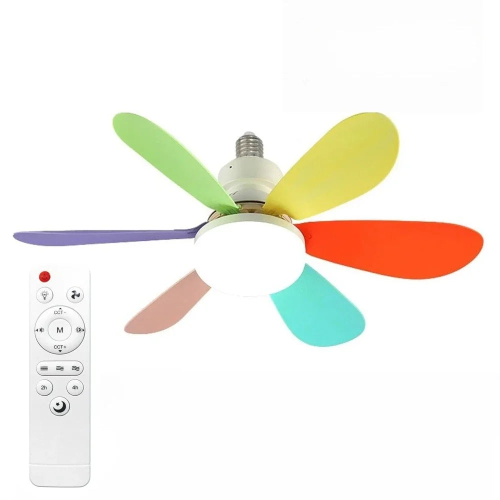 ventilateur lumière noir ailes modernes télécommande flux lumineux variable 85V 265V