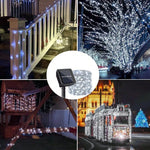 guirlande lumineuse solaire extérieure fil cuivre blanc doré led étanche décoration jardin terrasse mariage