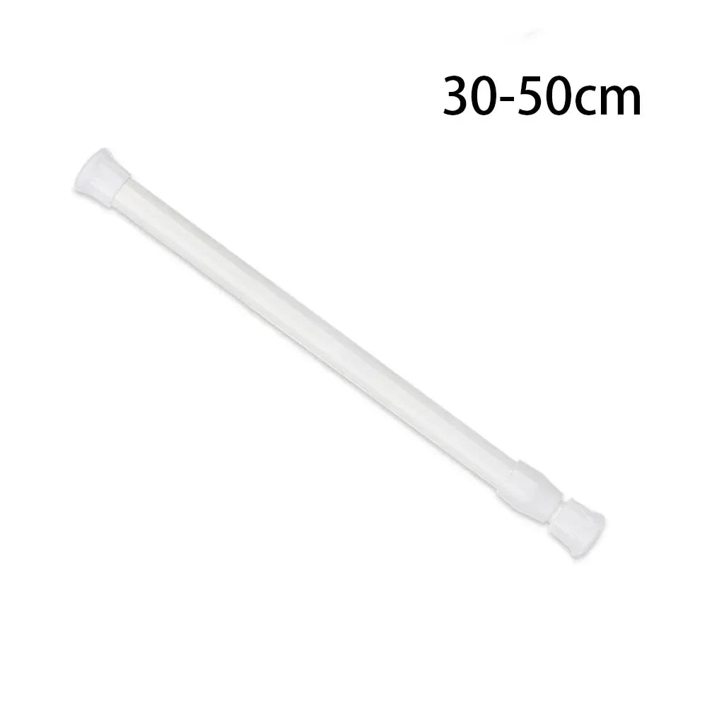 tringle télescopique extensible blanc moderne rideau serviettes carreaux floral minimaliste douche
