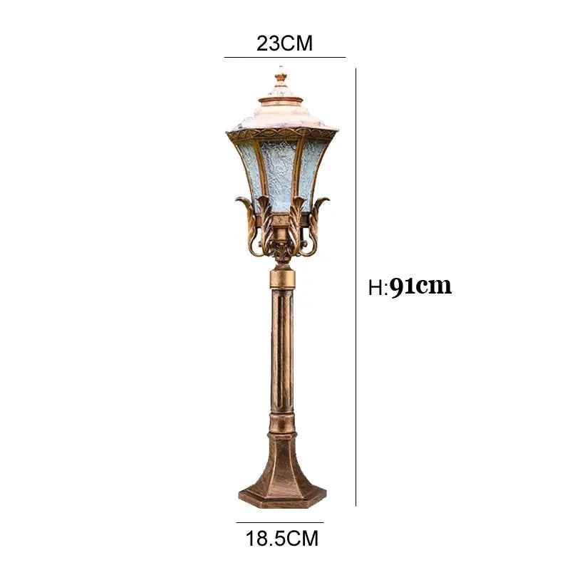 lampe rue led bronze noir classique vintage ip65 waterproofextérieur aluminium métallique floral