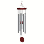 décoration extérieure sifflet vent rouge argenté métal bois ornements cloches balcon maison