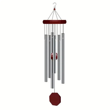 décoration extérieure sifflet vent rouge argenté métal bois ornements cloches balcon maison