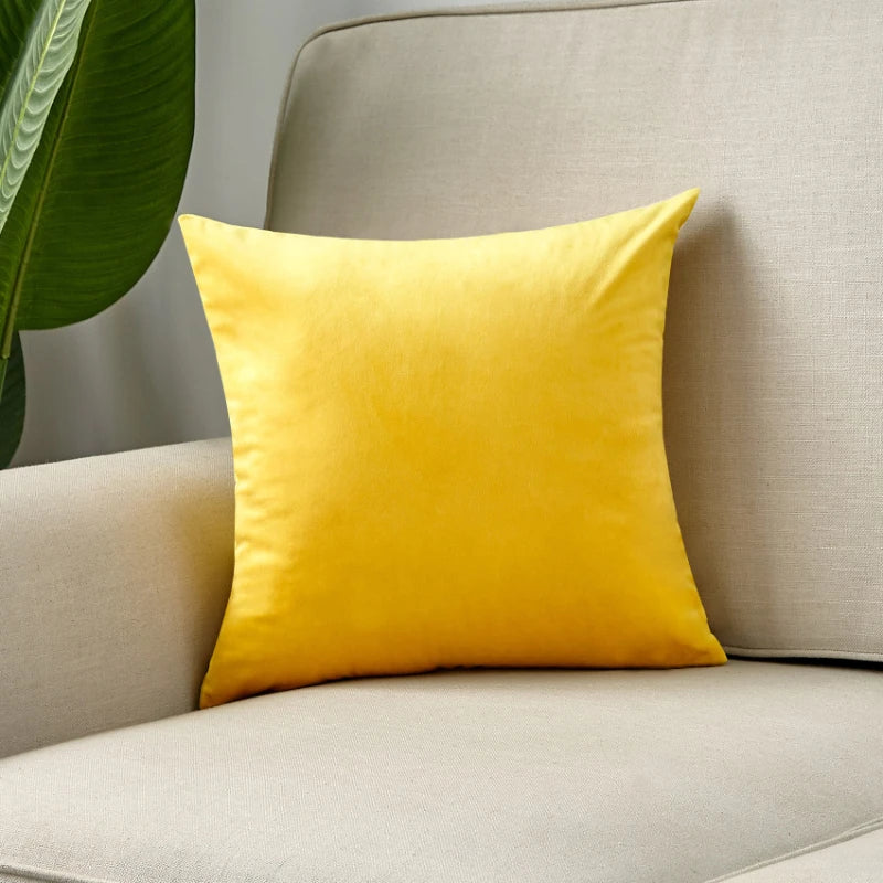 coussin velours jaune moderne 40x40 cm canapé salon décoration maison car