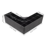 supports d'angle meubles noir industriels modernes trous vis rehausseurs pieds plastique lot quatre