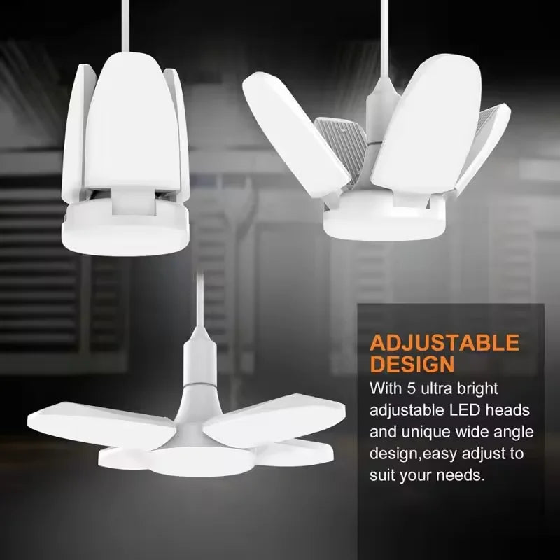 lampe pliable blanc fixation moderne minimaliste e27 led 6500k chambre entrepôt garage