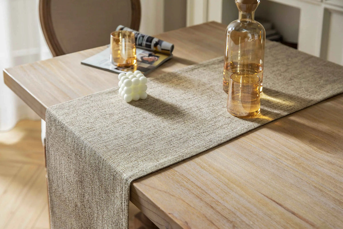 table ferme toile jute tissage rustique beige clair tissu coton classique clips métalliques usage