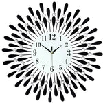 horloge murale moderne or noir strass circulaire 38x38cm salon décoration aiguille acrylique métal