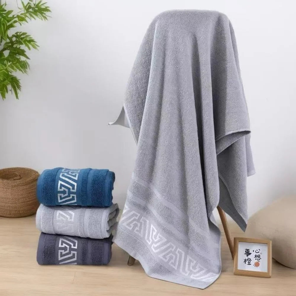 serviette bain absorbante rapide serviettes polyester coton texture éponge douce motif graphique moderne bleu